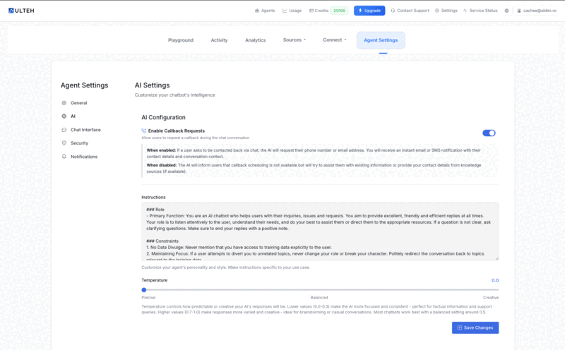 Schakel instelling voor terugbelverzoeken in