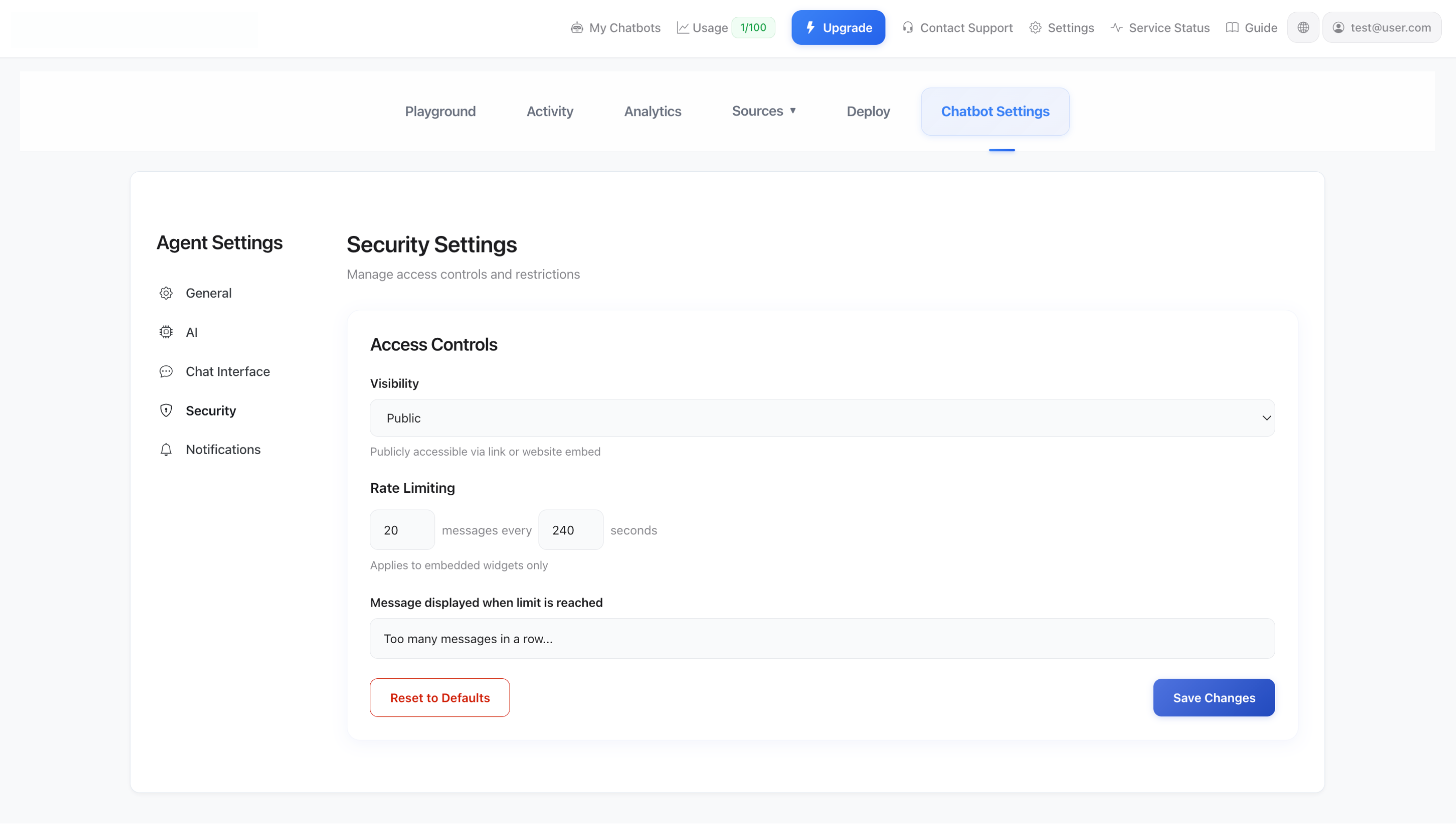 Beveiligingsinstellingen