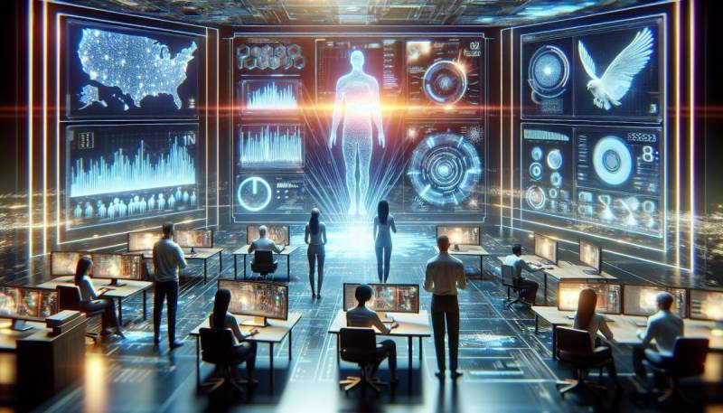 AI analyseert Super Bowl LIX speldgegevens in een futuristische setting