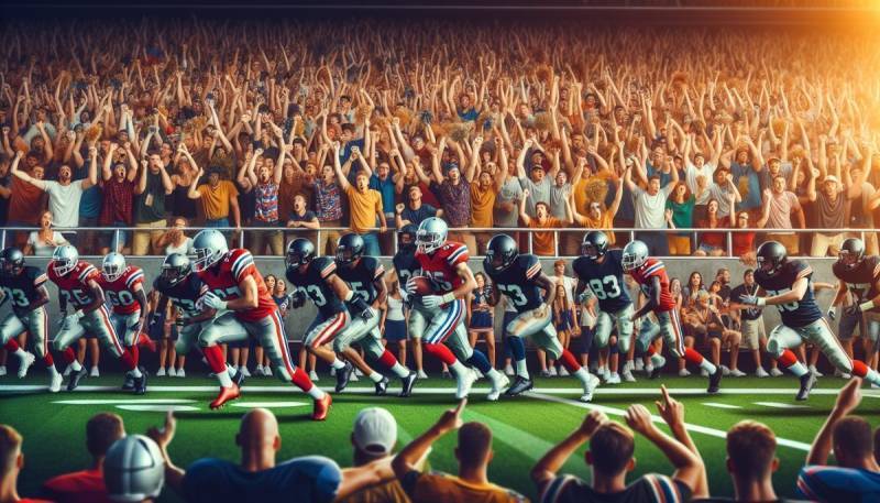 Een volgepakt voetbalstadion met fans die reikhalzend naar de Super Bowl 60-wedstrijd kijken